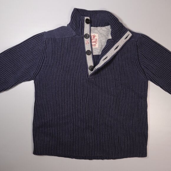 Wolsey Mens Size XL Jumper Wool Blend Heavyweight Blue High Neck Elbow Patches - Picture 5 of 10